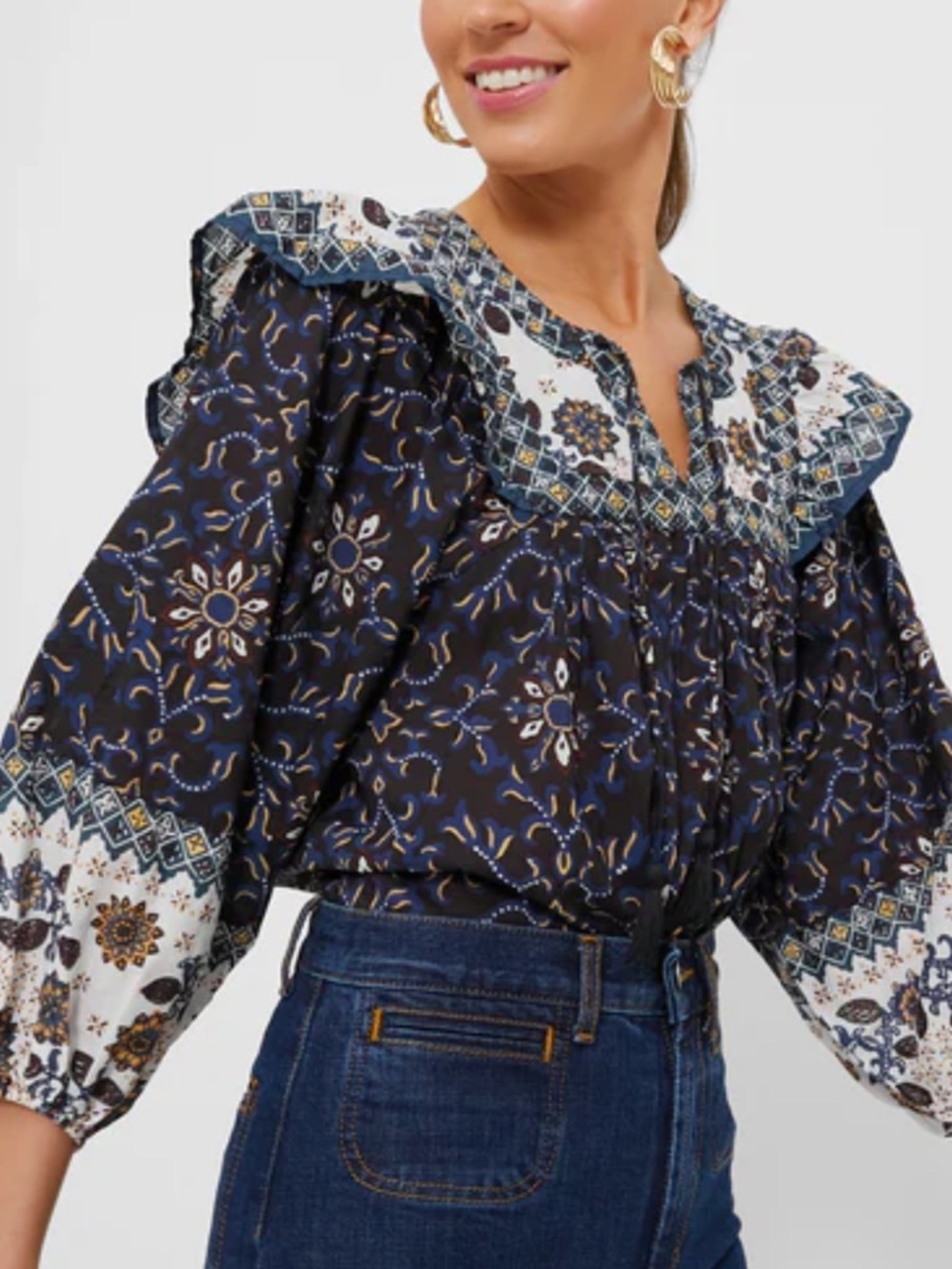 Cleobella Sabina Lina Blouse, Size Large